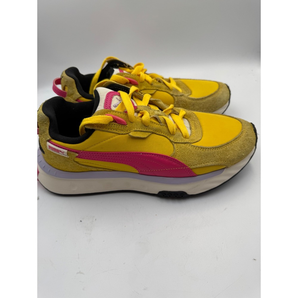 Puma Cruise Rider Yellow Pink Lavender Colorblock Platform Sneakers Womens